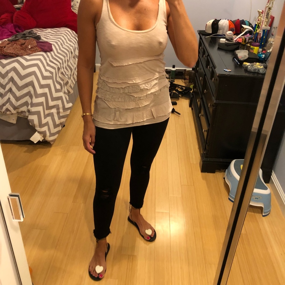 JCREW cotton ruffle top xs
